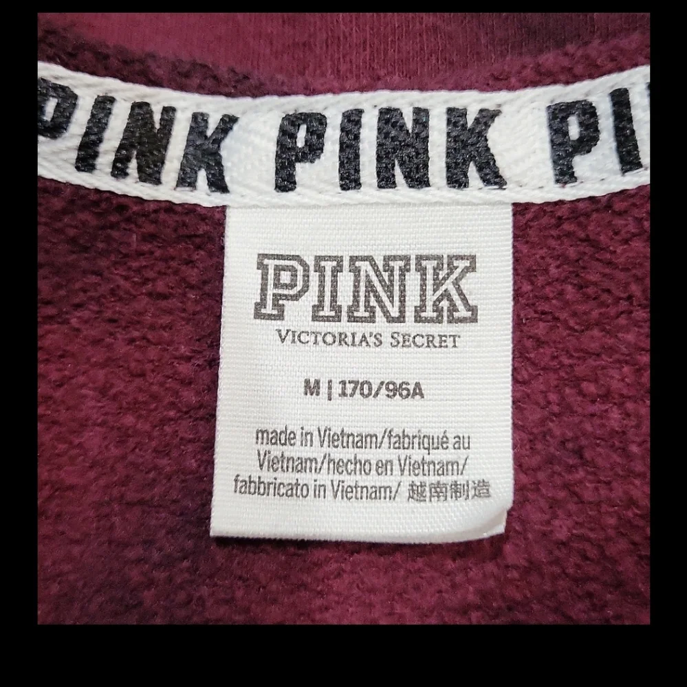Victoria's Secret PINK Maroon Tie-Dye Sweatshirt